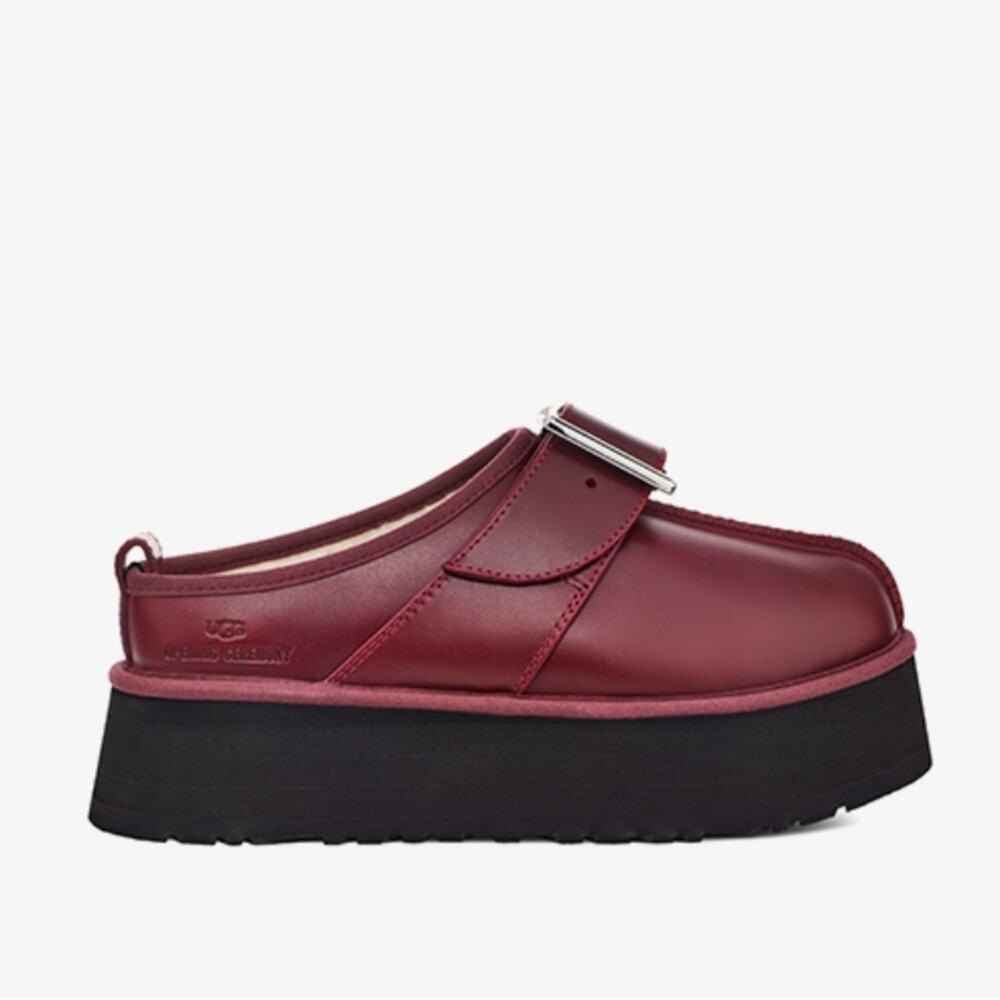 Opening Ceremony X Ugg Tasman Platform Clog Mule Size 11 Oxblood/Red Leather New